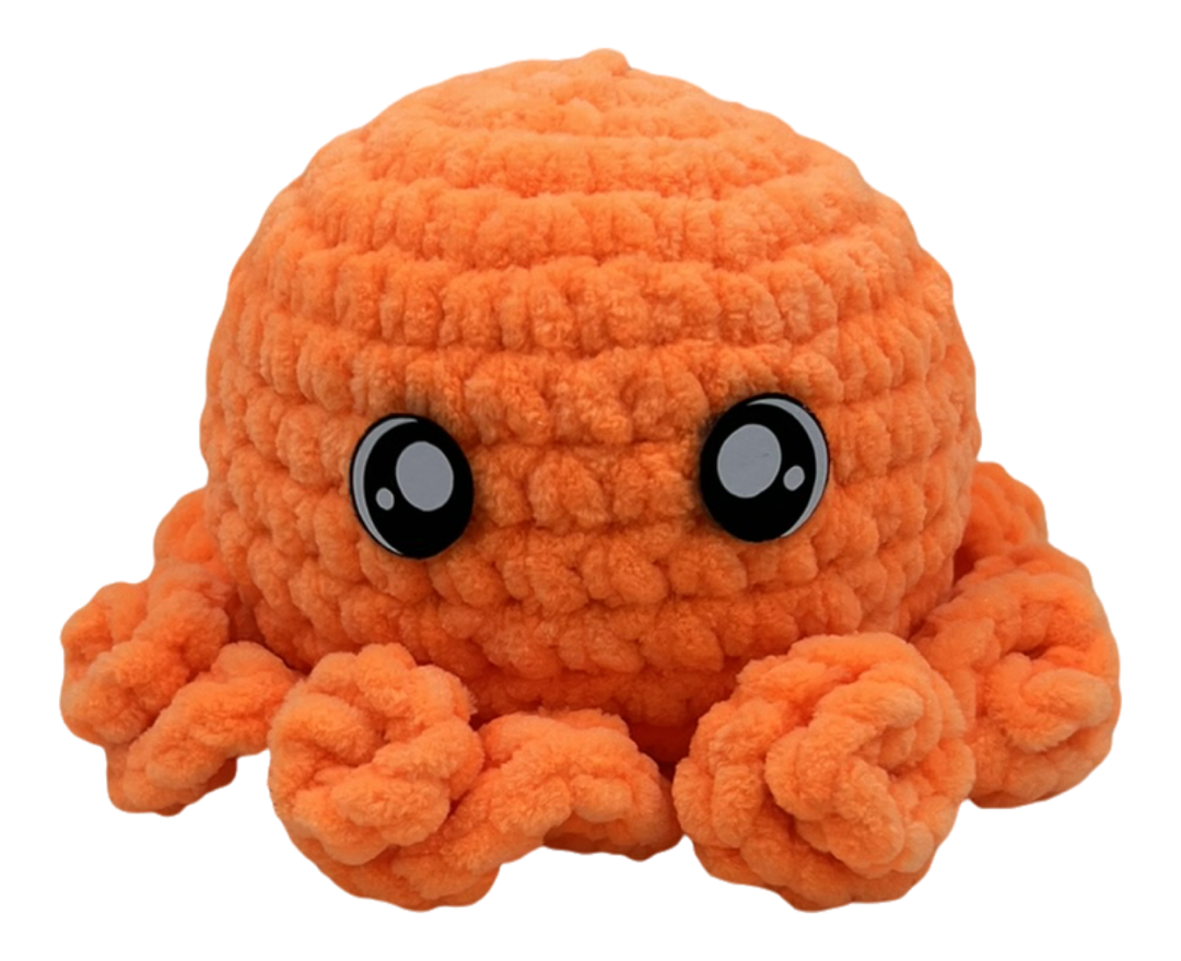 Baby Octopus Plushie- Blaze Orange