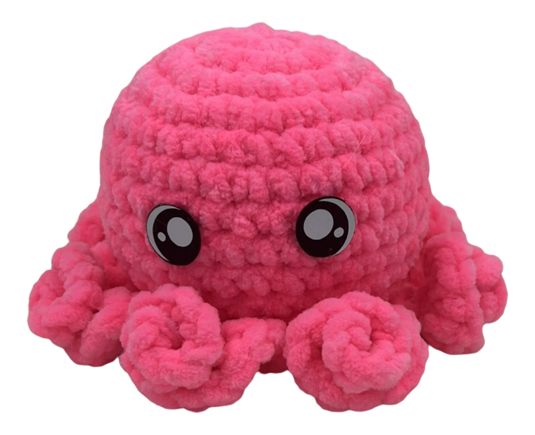 Baby Octopus Plushie- Neon Flamingo