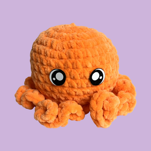 Baby Octopus Plushie- Blaze Orange