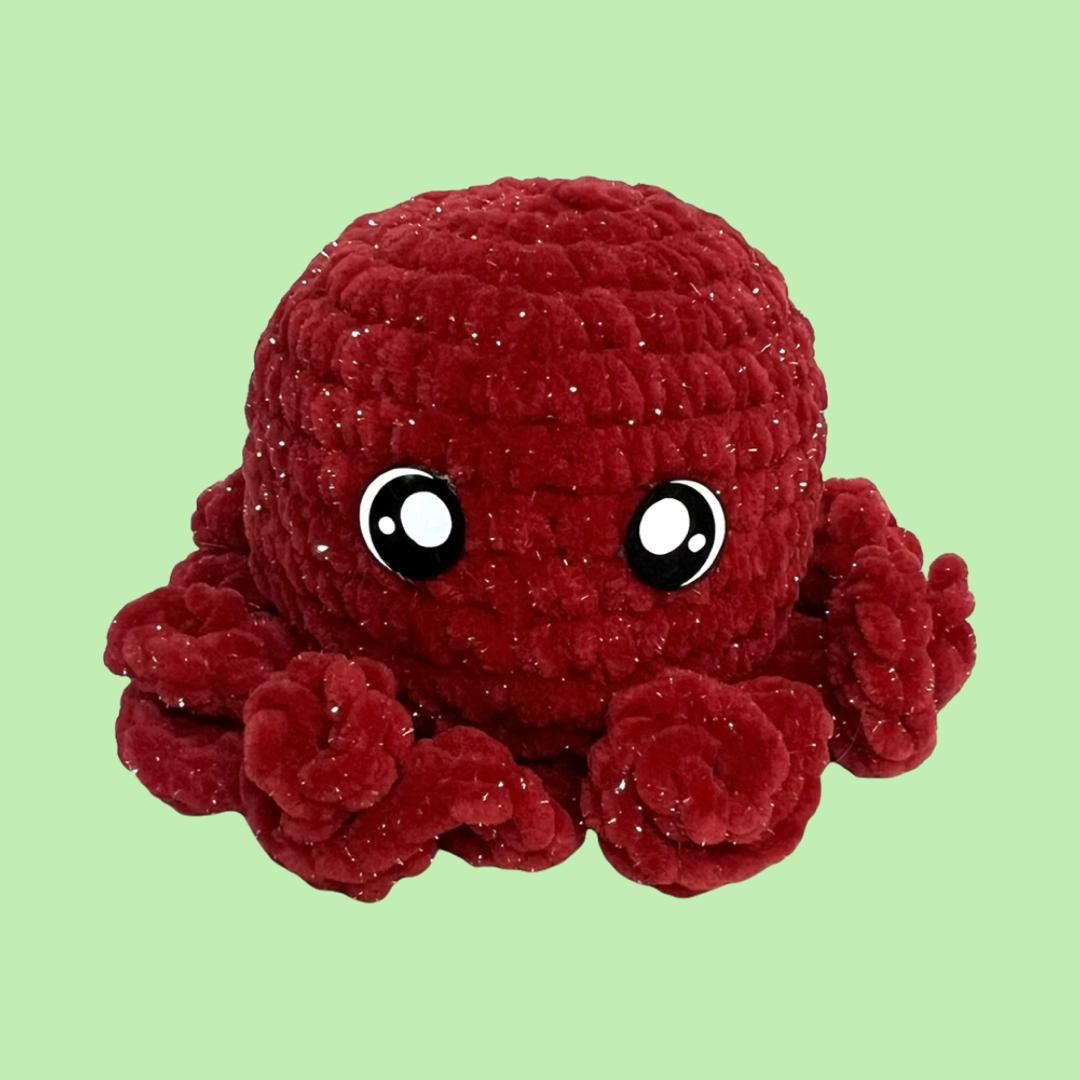 Baby Octopus Plushie- Cardinal Glitz