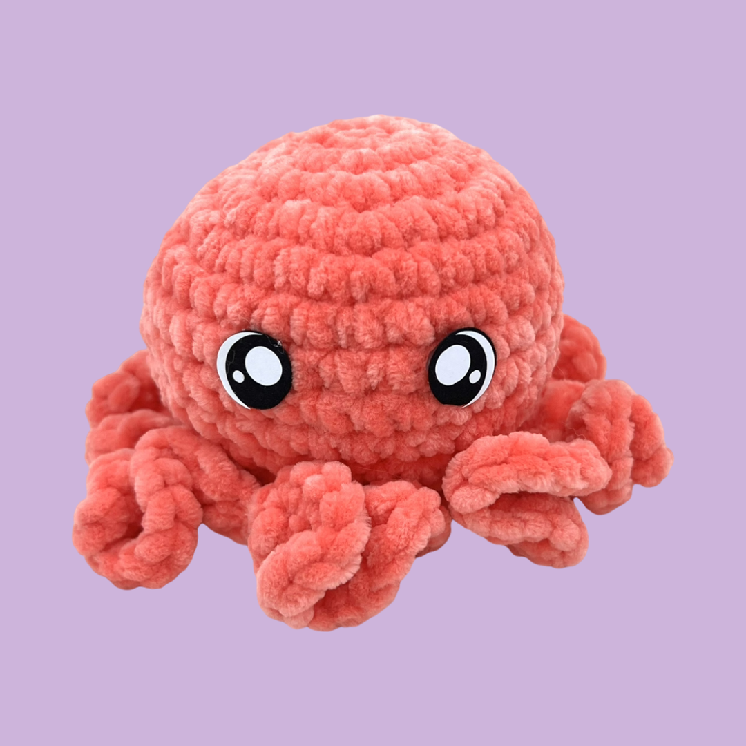 Baby Octopus Plushie- Coral