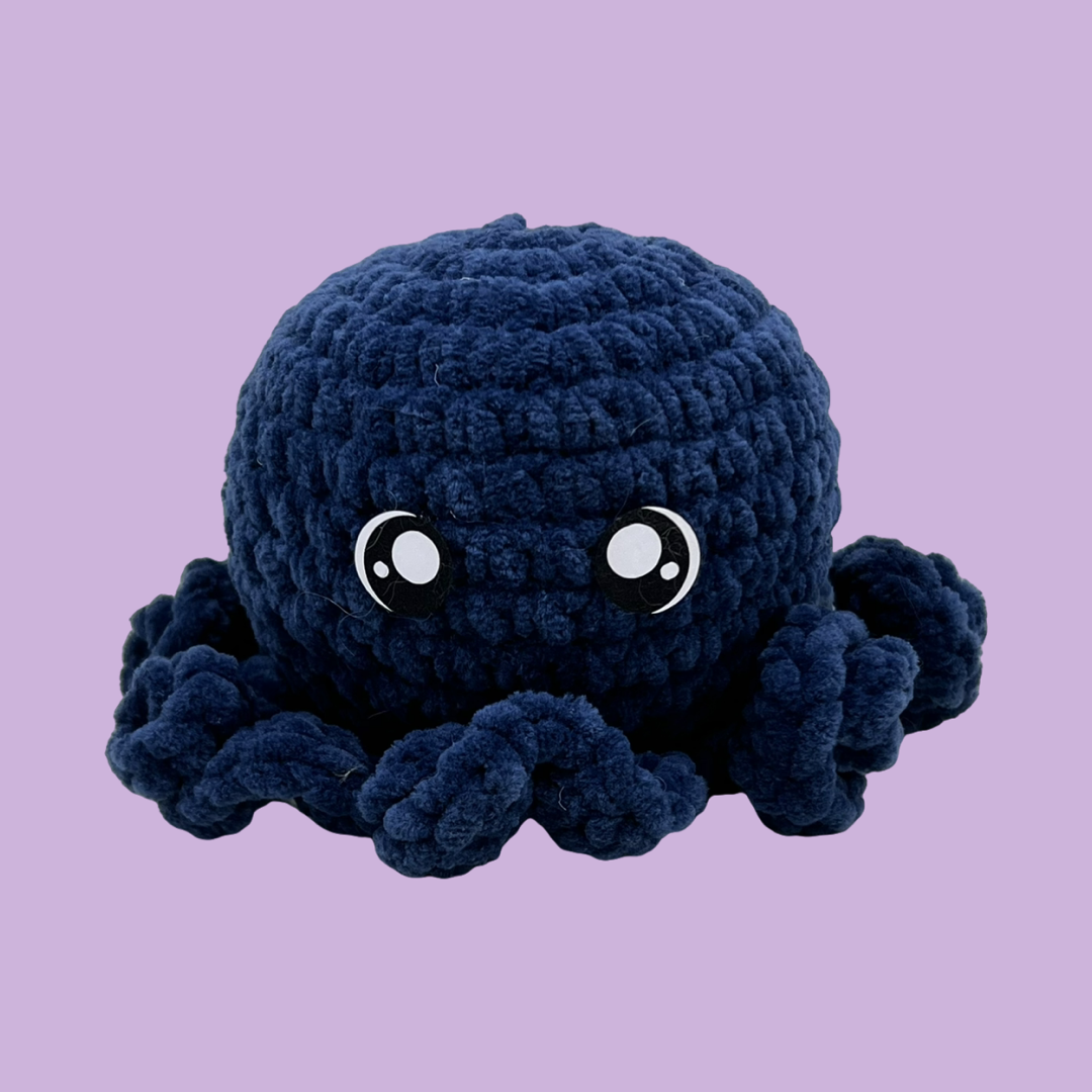 Baby Octopus Plushie-Navy Blue