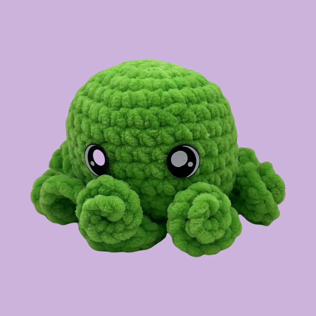 Baby Octopus Plushie- Electric Lime