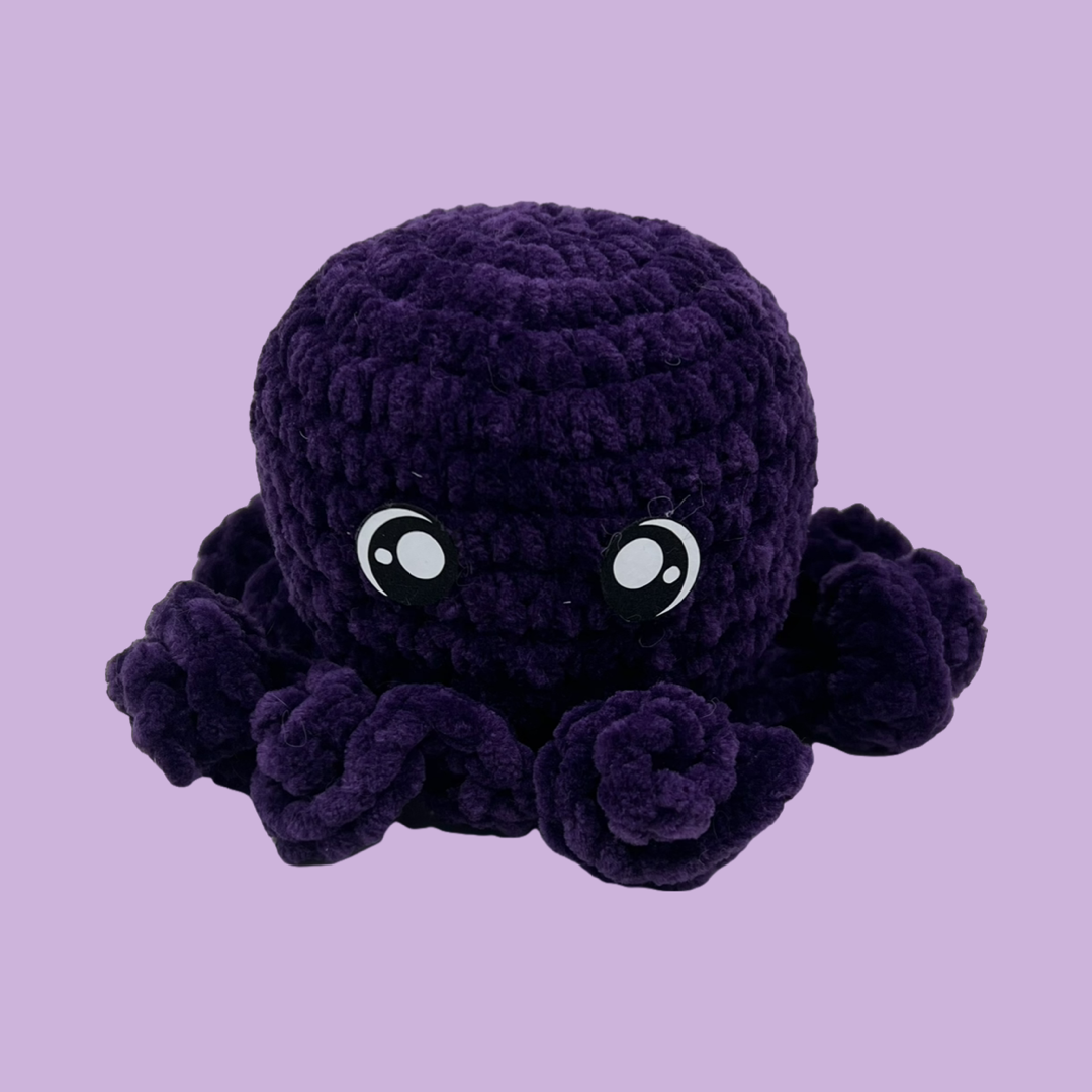 Baby Octopus Plushie- Eggplant