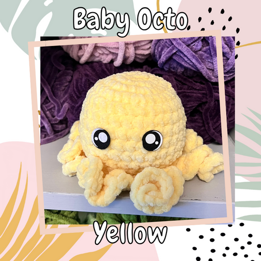 Baby Octopus Plushie- Yellow