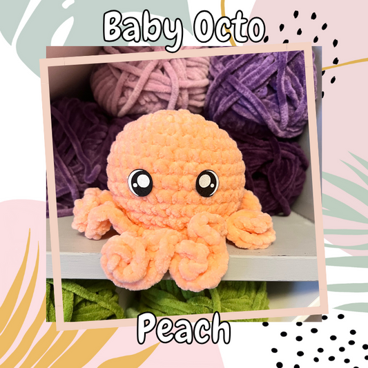 Baby Octopus Plushie- Peach
