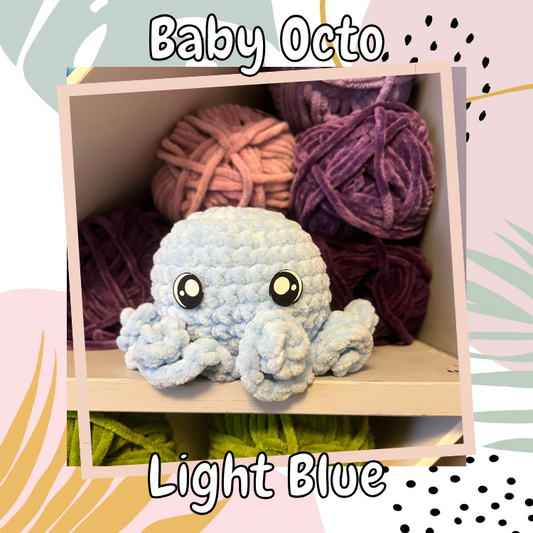 Baby Octopus Plushie-Light Blue
